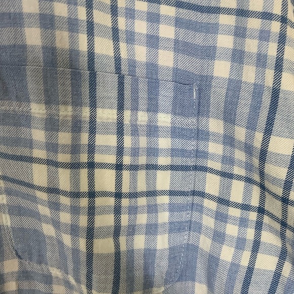 L L Bean Fleece Lined Flannel Shirt Jacket Check Plaid Blue Gray Smock Hem Sz 1X - Picture 9 of 14